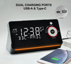 Wecker mit DAB- und FM-Radio, zwei Alarmen, Schlummerfunktion, dimmbarem LCD-Display, Nachtlicht, Bluetooth, Typ-C- und USB-Ladeanschlüssen iTOMA 729