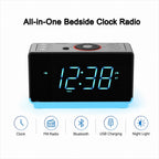 iTOMA Alarm Clock Radio with Bluetooth 5.1 Speaker, Dual Alarms, FM Radio, 1.4-Inch LED Display, Auto Dimmer, USB Charging Port, Night Light, Snooze and Sleep Timer  CKS708