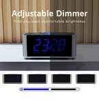 Radio despertador de noche con carga inalámbrica de 5 W, función de repetición, Bluetooth, alarma dual, pantalla LED de 1,4", regulador de intensidad y carga USB para iTOMA 206S.