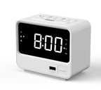 iTOMA Alarm Clock Radio for Bedrooms with Two USB Charging Port, Large Numbers with Adjustable Brightness, Bedside Digital FM Radio with Sleep Timer, Volume, Snooze, Led Digital Clock A23 (White)