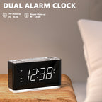 Radio reloj digital creativo, despertador con Bluetooth, pantalla LED grande, radio FM, alarma dual, puerto de carga USB, luz nocturna, atenuador automático y manual, función de repetición, temporizador de apagado automático iTOMA 507A