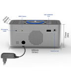 Radio despertador de noche con carga inalámbrica de 5 W, función de repetición, Bluetooth, alarma dual, pantalla LED de 1,4", regulador de intensidad y carga USB para iTOMA 206S.