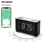 Radio reloj digital creativo, despertador con Bluetooth, pantalla LED grande, radio FM, alarma dual, puerto de carga USB, luz nocturna, atenuador automático y manual, función de repetición, temporizador de apagado automático iTOMA 507A